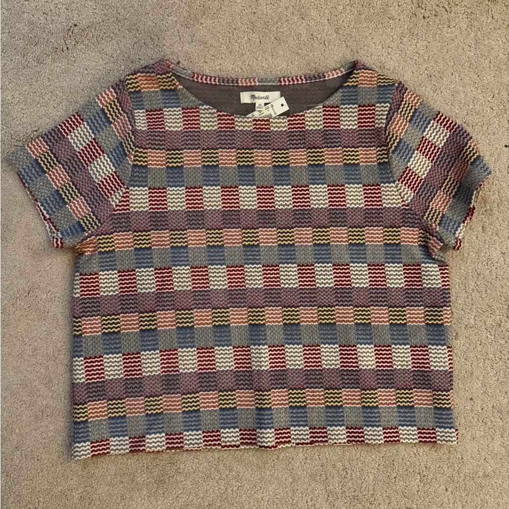 Madewell Check Jacquard Tee sz XS